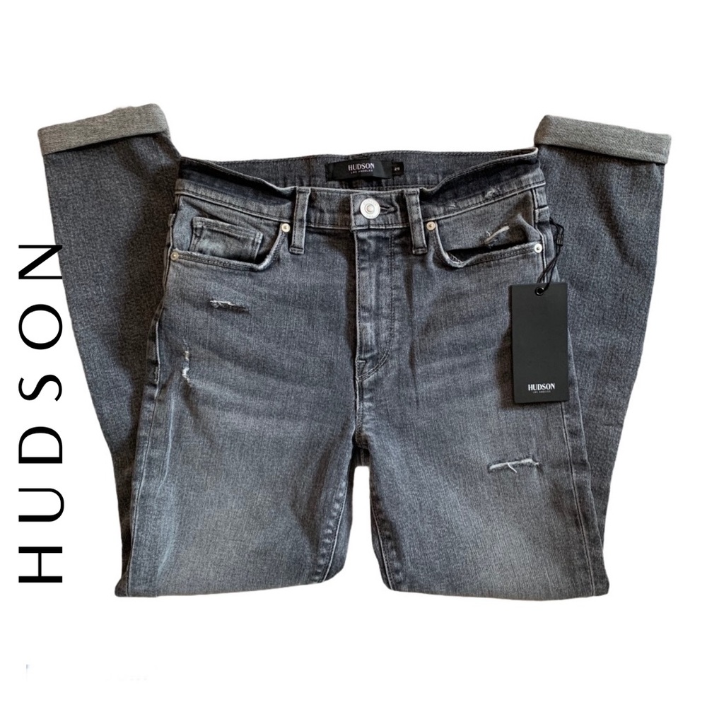 HUDSON Skinny Crop Jeans Ripped Washed Denim Gray Size 25 NEW WITH TAGS Size 25